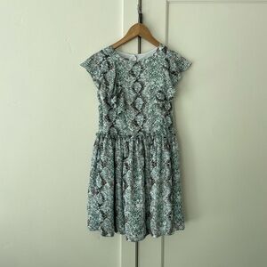 Pastourelle by Peppa & Julie Teal and White Patterned Dress